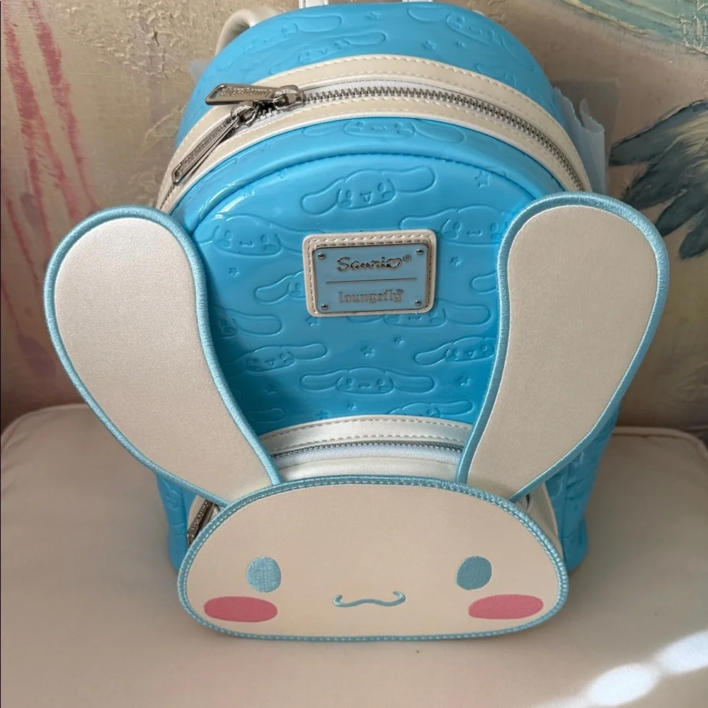 Loungefly Sanrio Cinnamon Roll Moveable Ears Blue mini Backpack Hard Tag New!